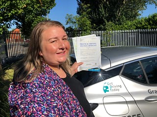 Donna passed her driving test in Bolton after taking driving lessons in Bury