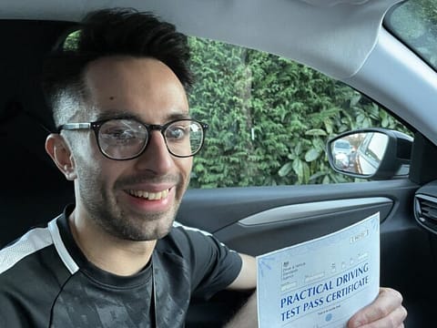 Philip passed his driving test in Bolton
